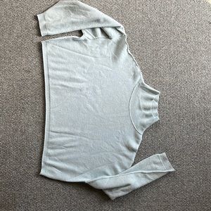 Free People light blue 100% cashmere oversized cropped sweater